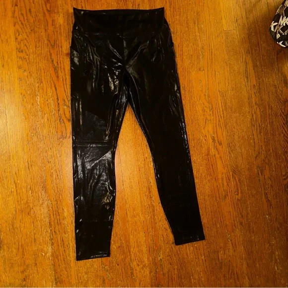 Fabletics black metallic, high waisted, straight leg, NWT! - Picture 4 of 12